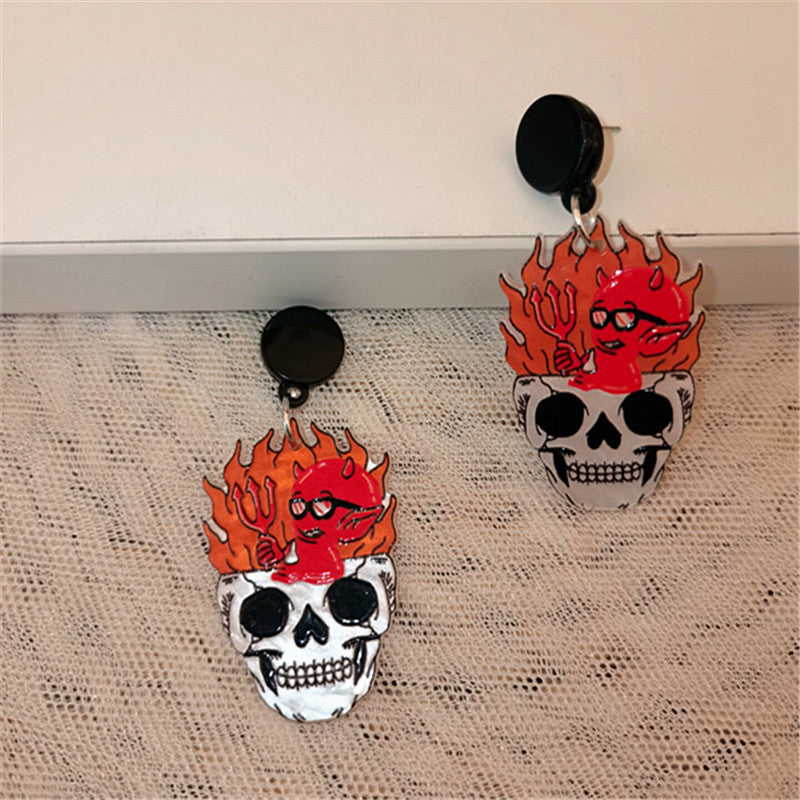 Wholesale Skull Fun Acrylic Earrings
